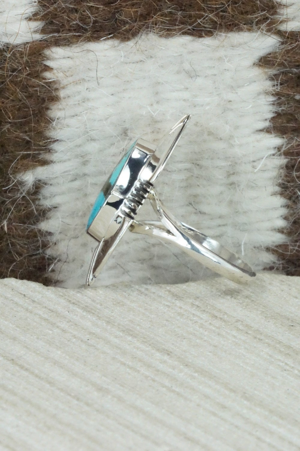 Turquoise & Sterling Silver Ring - Mike Smith - Size 10