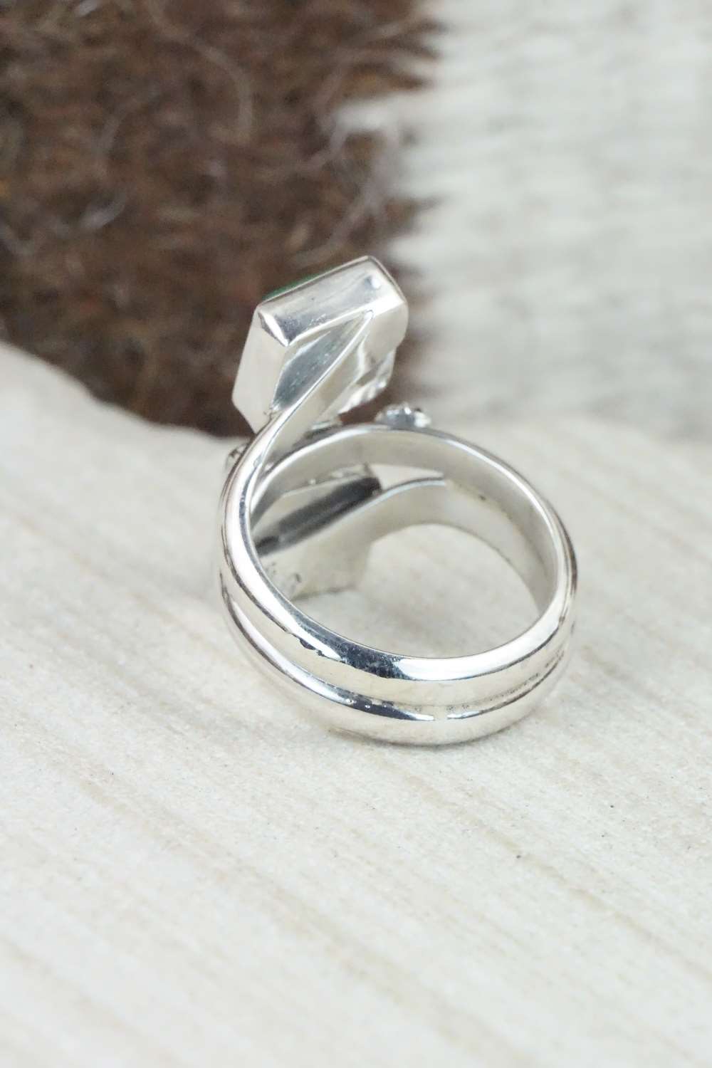 Turquoise & Sterling Silver Ring - Bobby Platero - Size 6.5