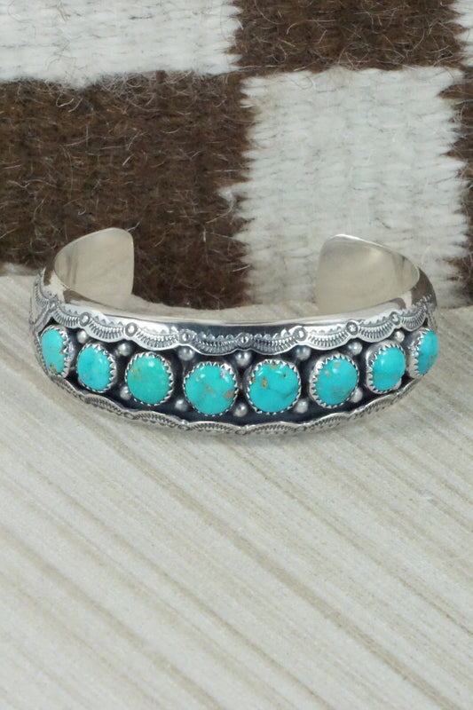 Turquoise & Sterling Silver Bracelet - Wilbert Muskett