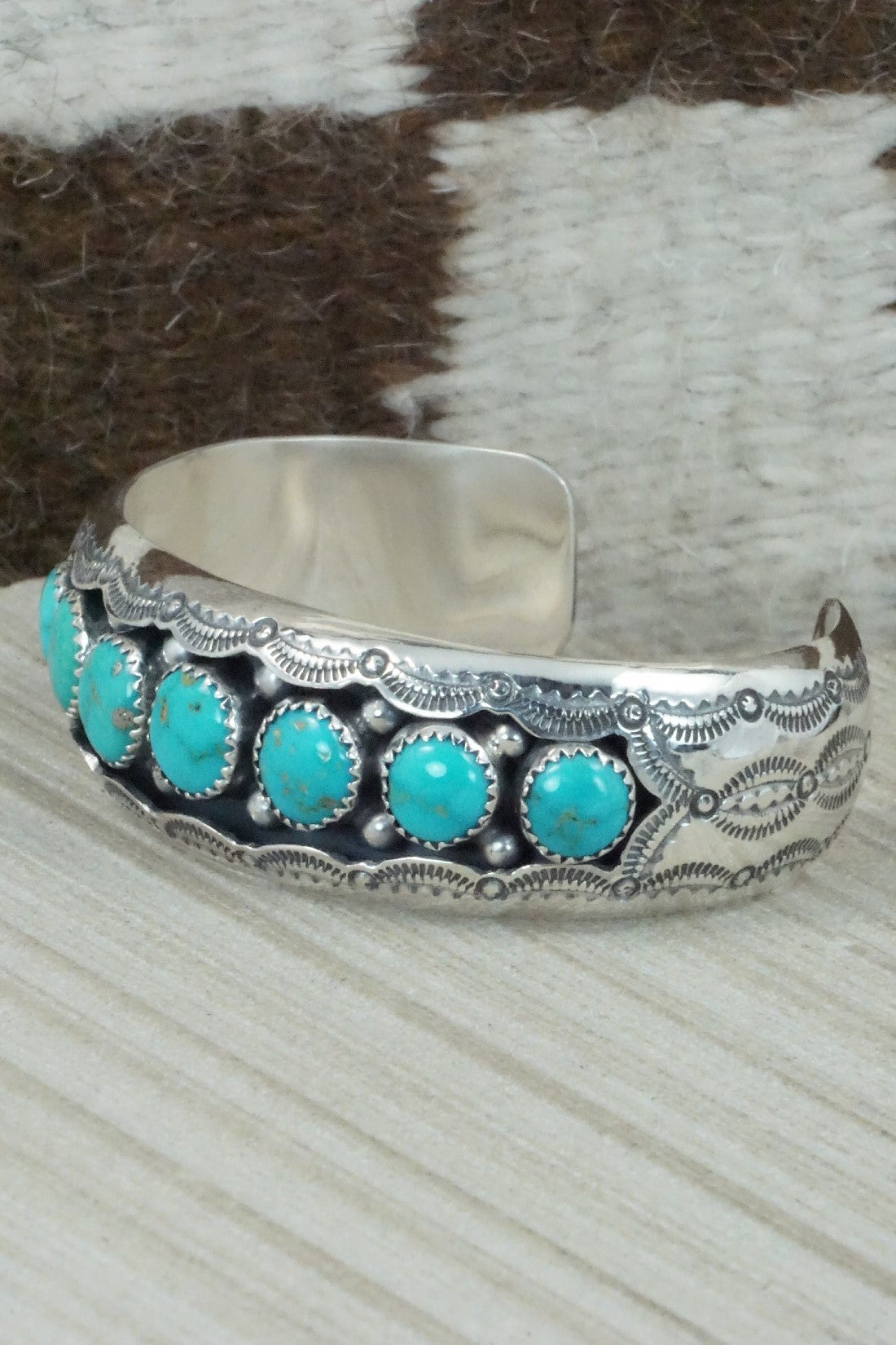 Turquoise & Sterling Silver Bracelet - Wilbert Muskett