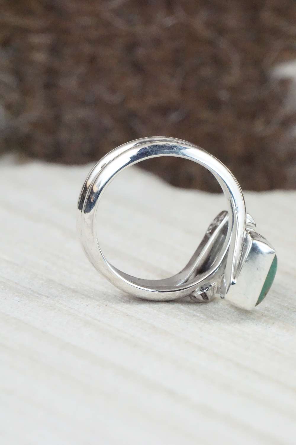 Turquoise & Sterling Silver Ring - Bobby Platero - Size 6.5