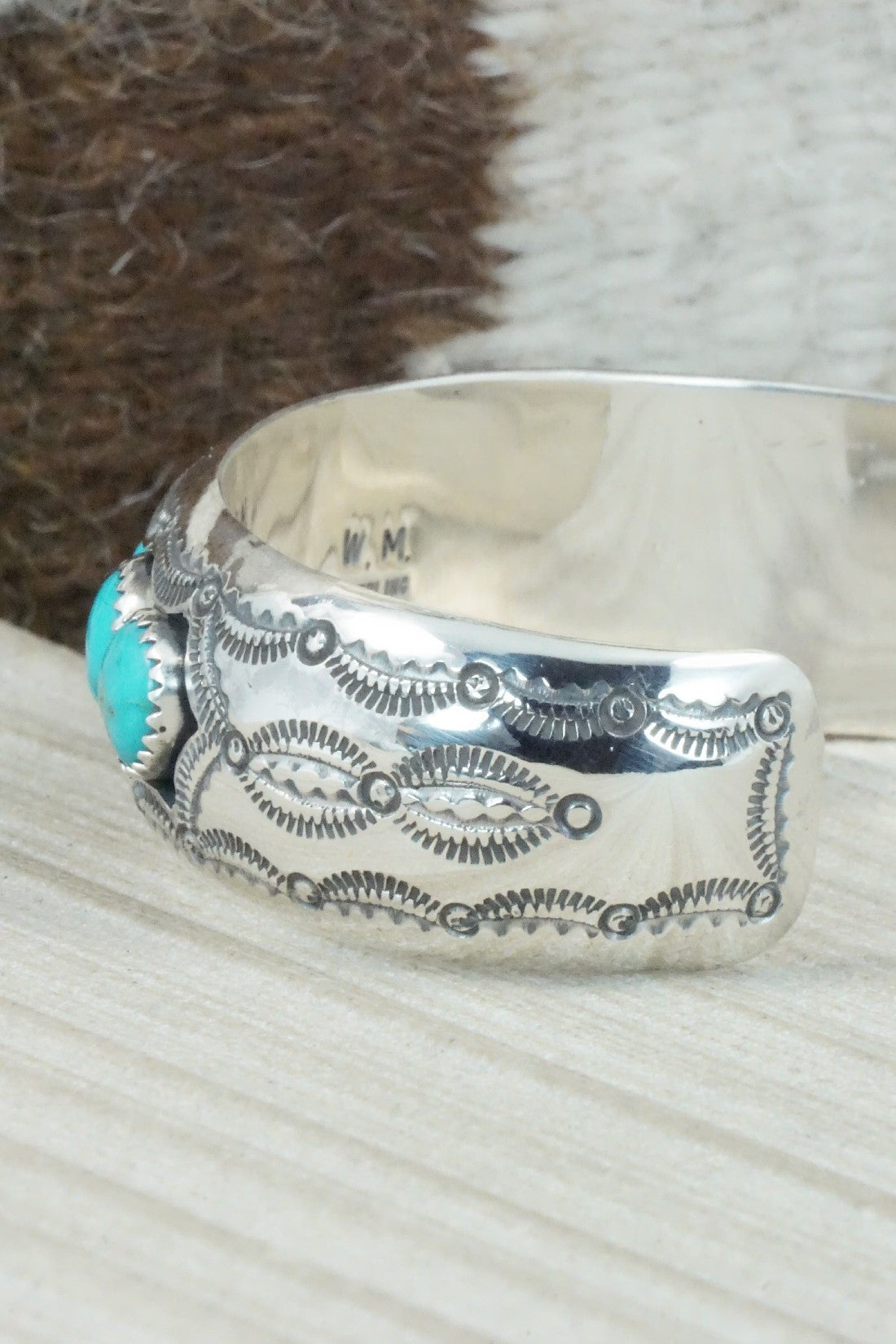Turquoise & Sterling Silver Bracelet - Wilbert Muskett