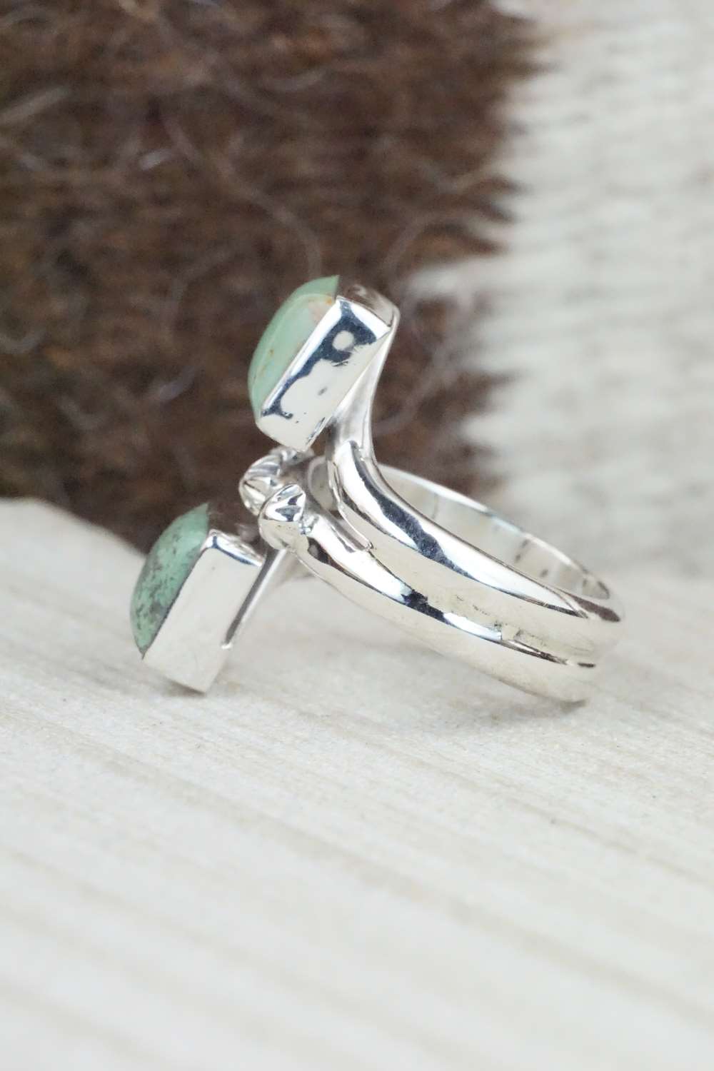 Turquoise & Sterling Silver Ring - Bobby Platero - Size 6.5