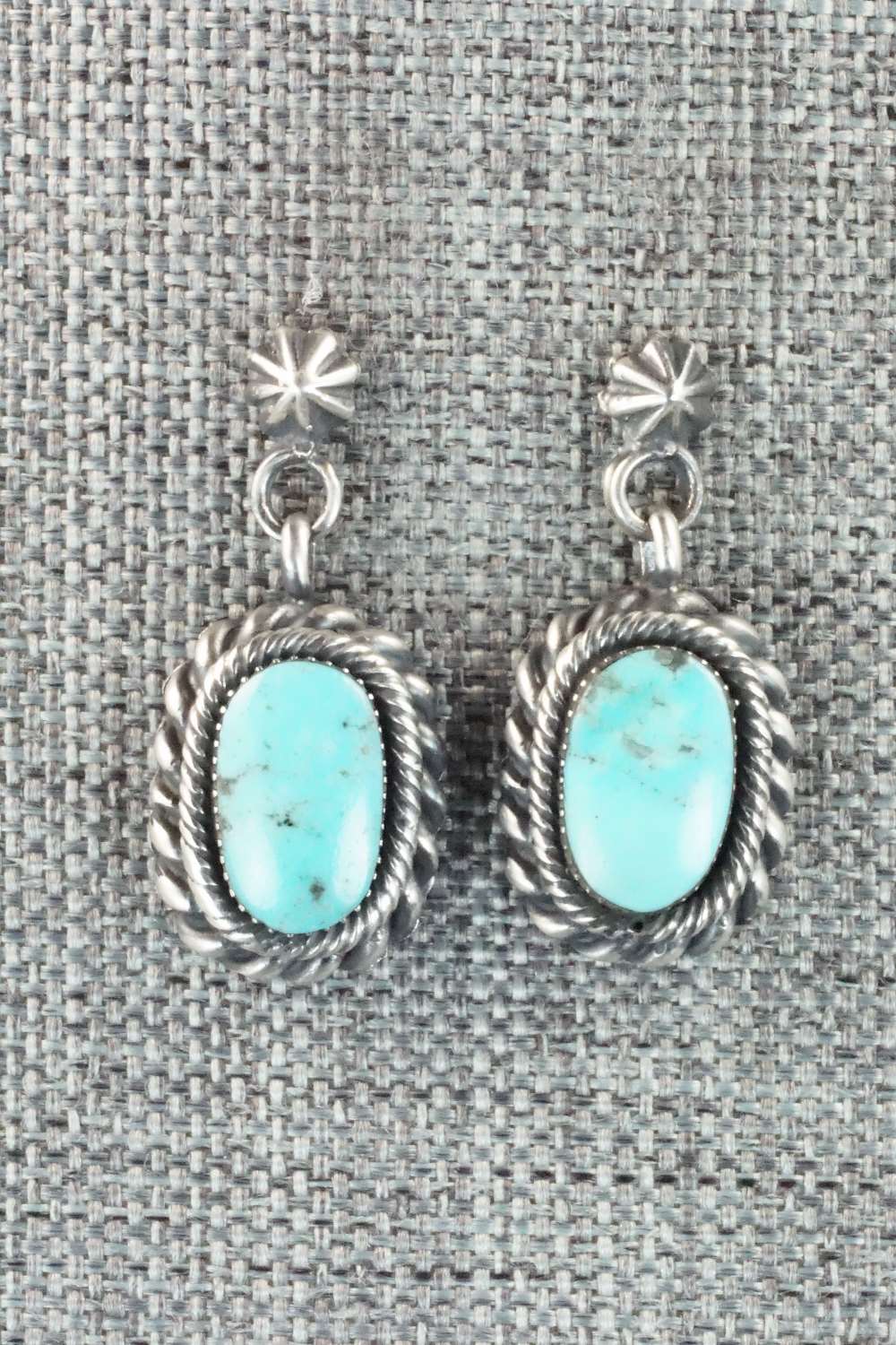 Turquoise & Sterling Silver Earrings - Lee Shorty