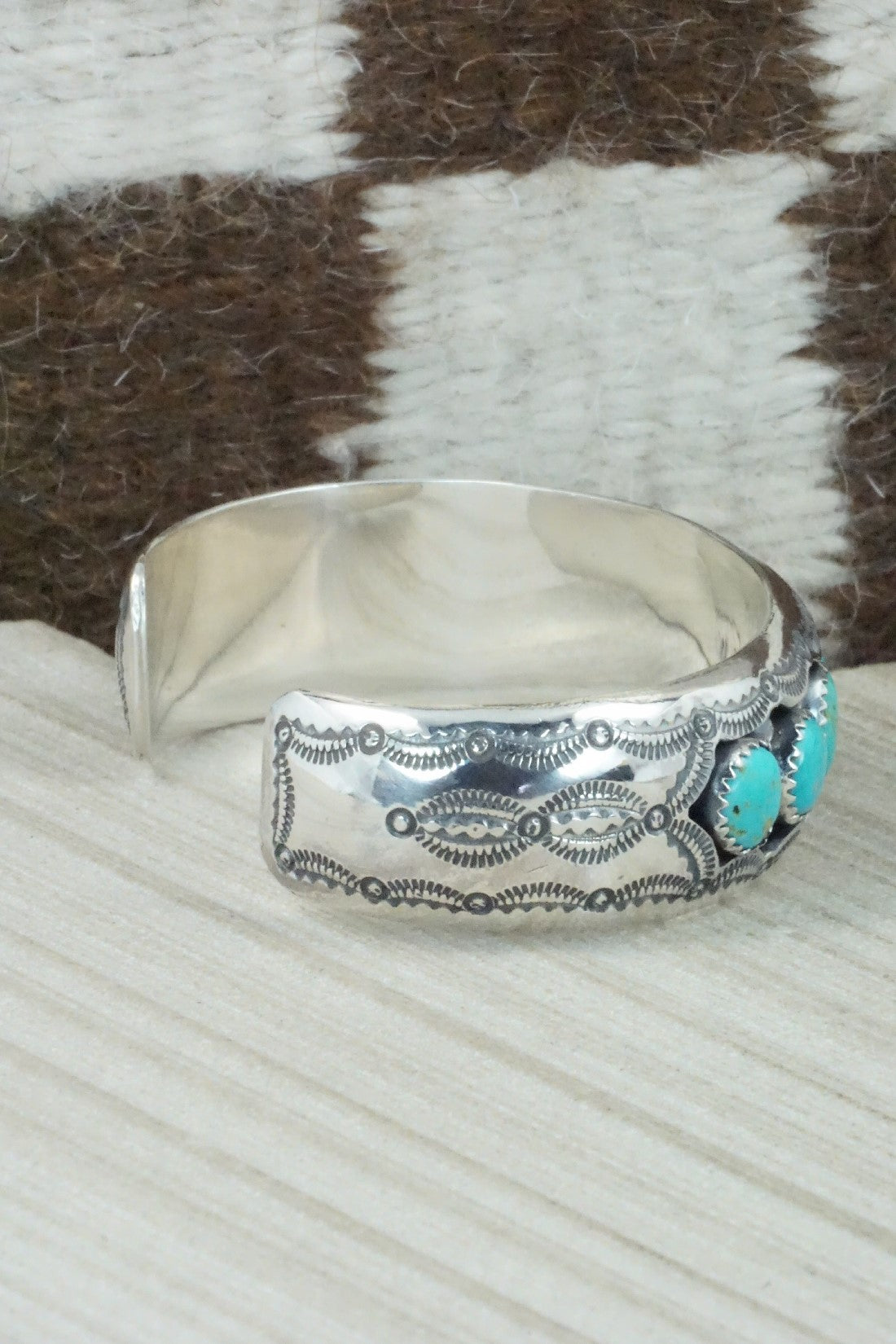 Turquoise & Sterling Silver Bracelet - Wilbert Muskett