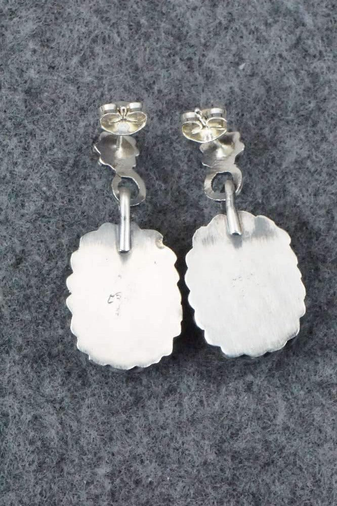 Turquoise & Sterling Silver Earrings - Lee Shorty