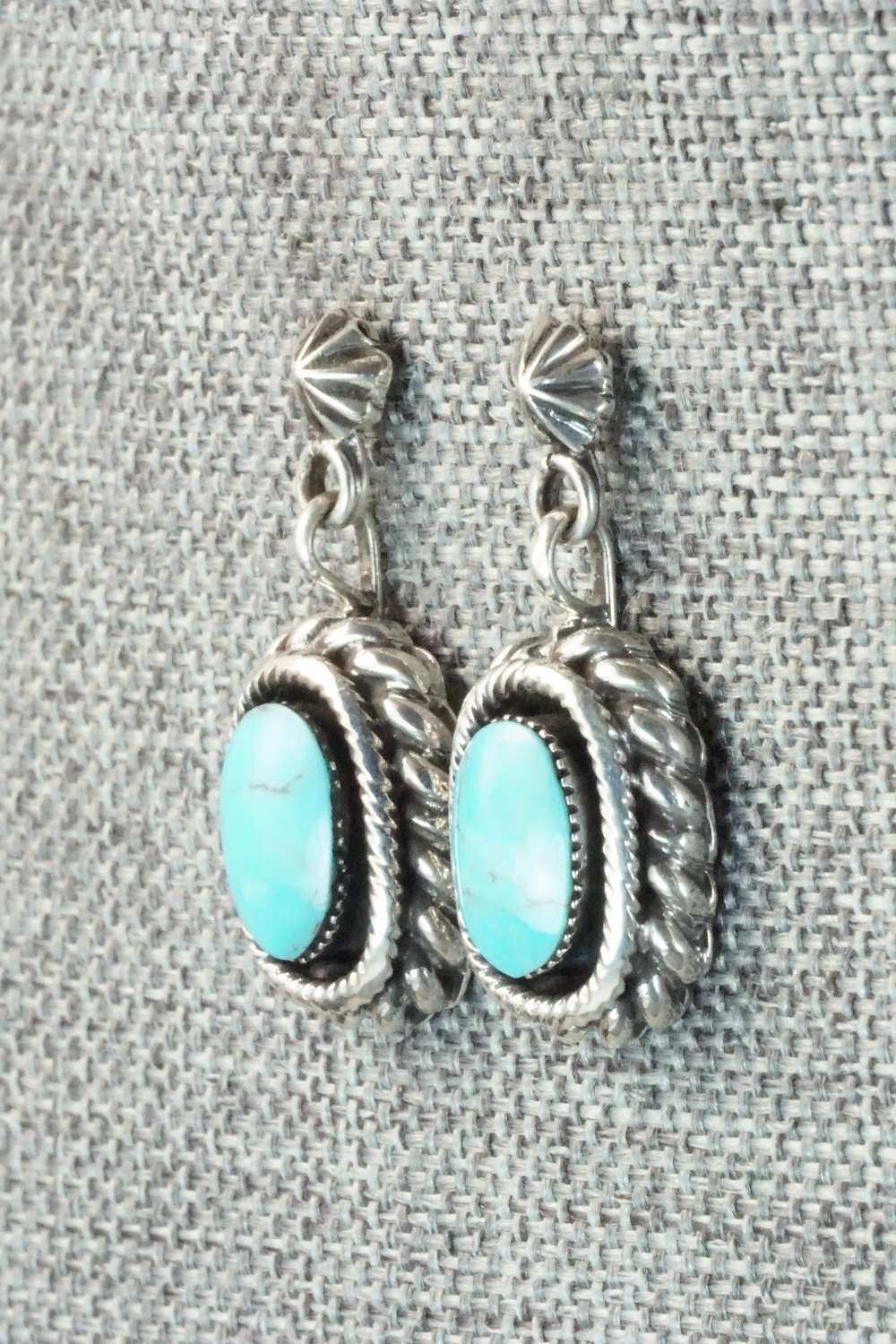 Turquoise & Sterling Silver Earrings - Lee Shorty