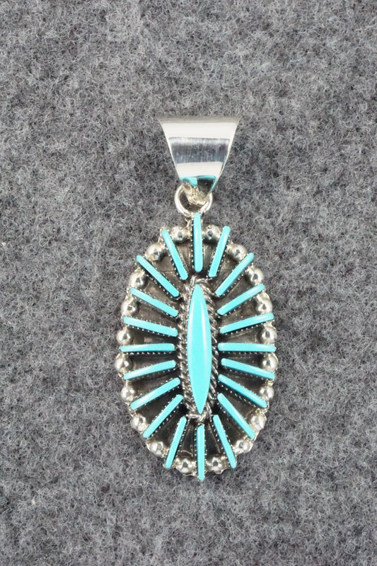 Turquoise & Sterling Silver Pendant - Barton Cooeyate