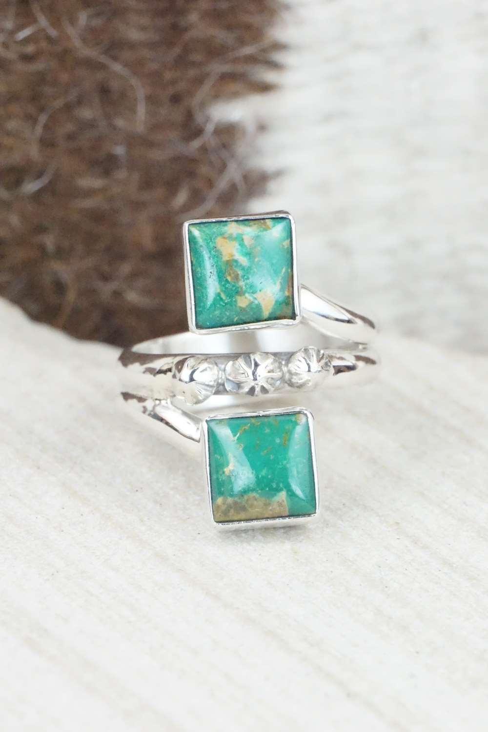 Turquoise & Sterling Silver Ring - Bobby Platero - Size 7