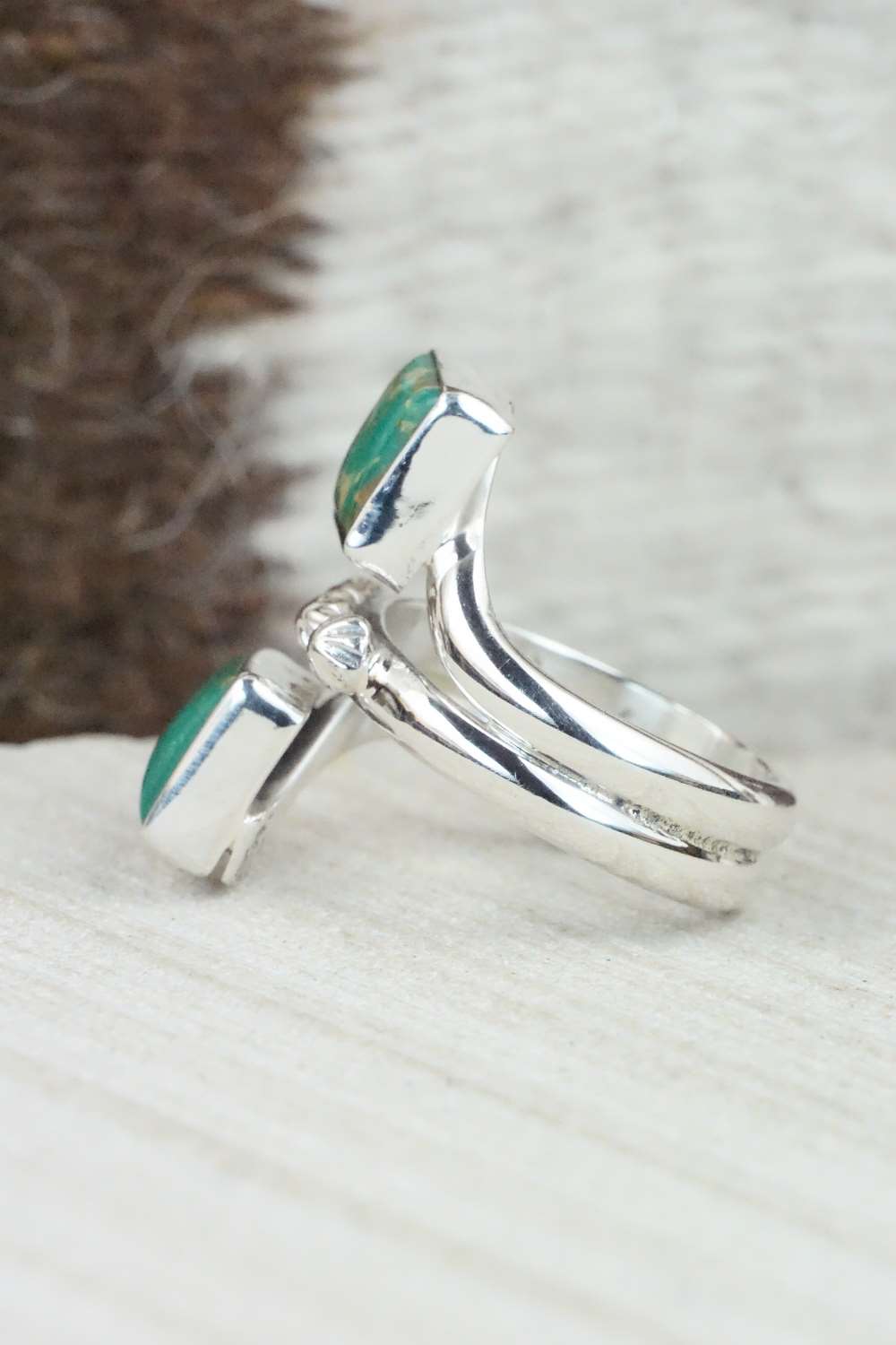 Turquoise & Sterling Silver Ring - Bobby Platero - Size 7