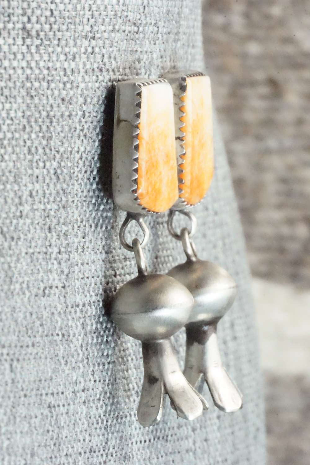 Spiny Oyster & Sterling Silver Earrings - Selina Warner