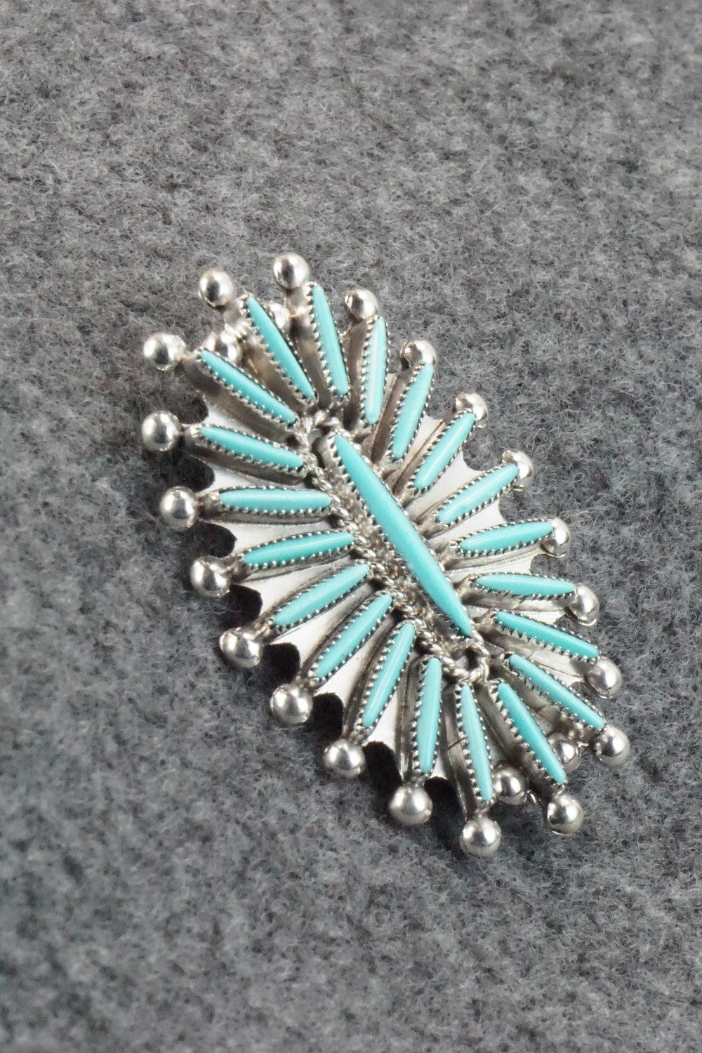 Turquoise & Sterling Silver Pendant/ Pin - Lance Waatsa