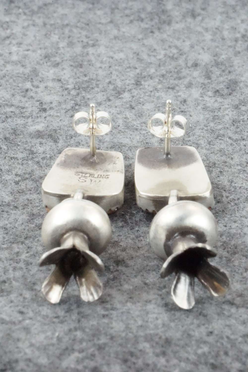 Spiny Oyster & Sterling Silver Earrings - Selina Warner
