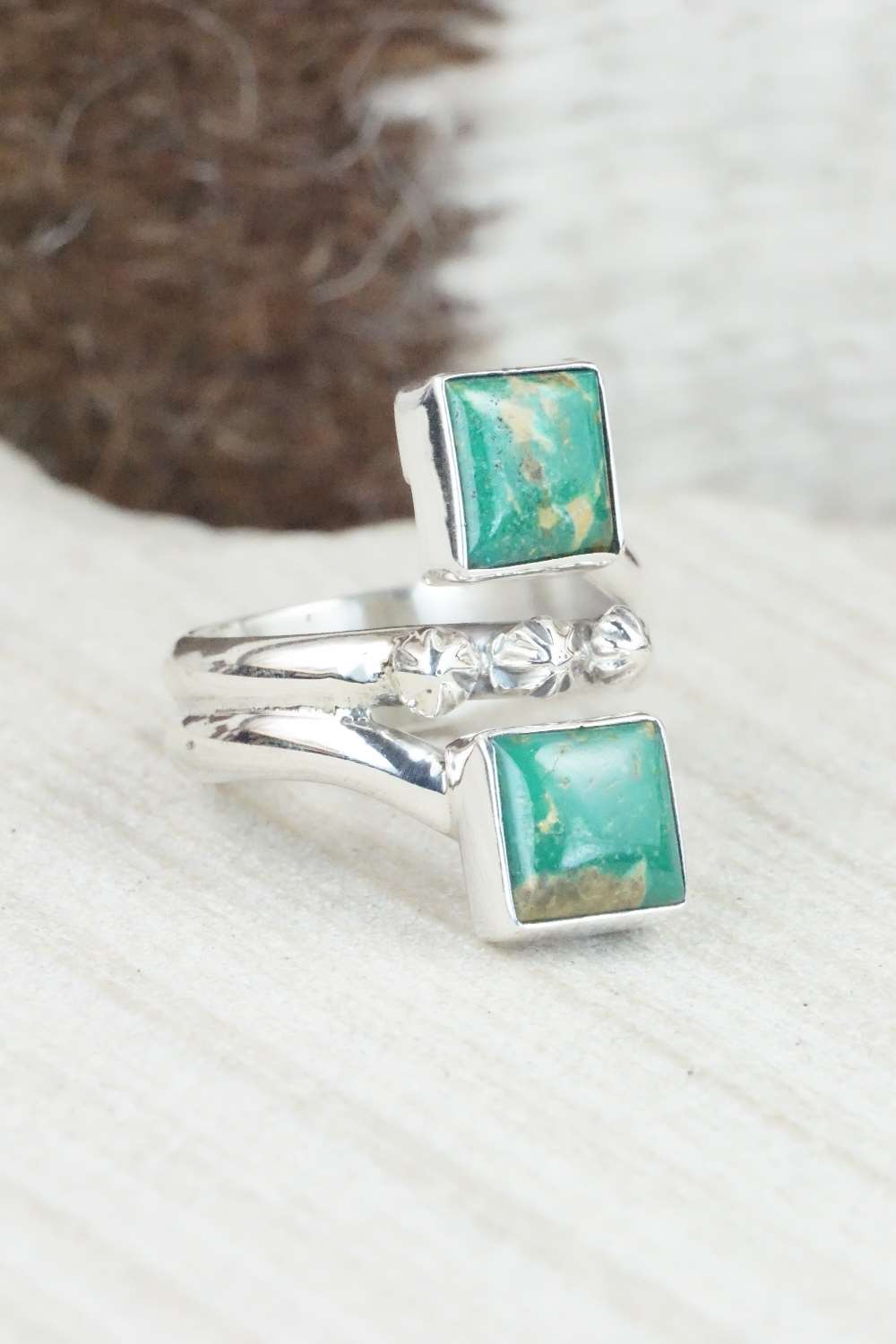Turquoise & Sterling Silver Ring - Bobby Platero - Size 7