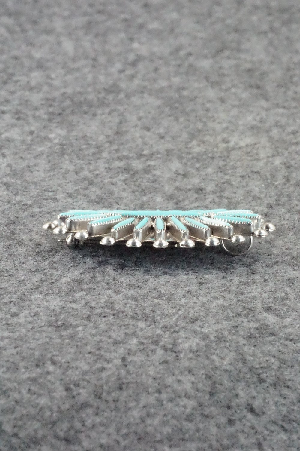Turquoise & Sterling Silver Pendant/ Pin - Lance Waatsa