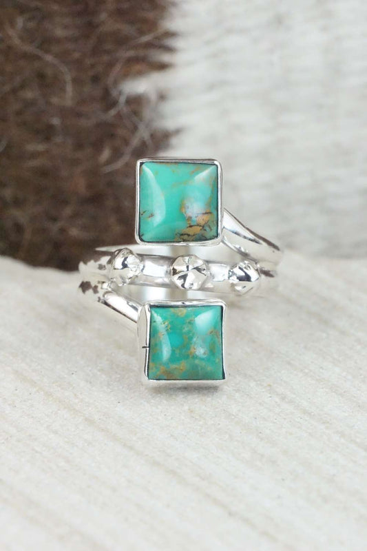 Turquoise & Sterling Silver Ring - Bobby Platero - Size 7.25