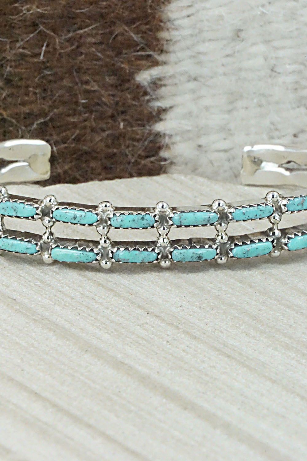Turquoise & Sterling Silver Bracelet - Murray Hannaweeka
