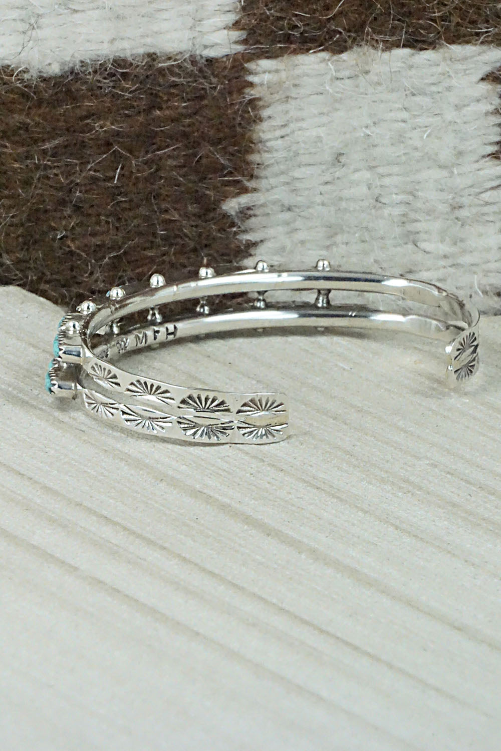 Turquoise & Sterling Silver Bracelet - Murray Hannaweeka