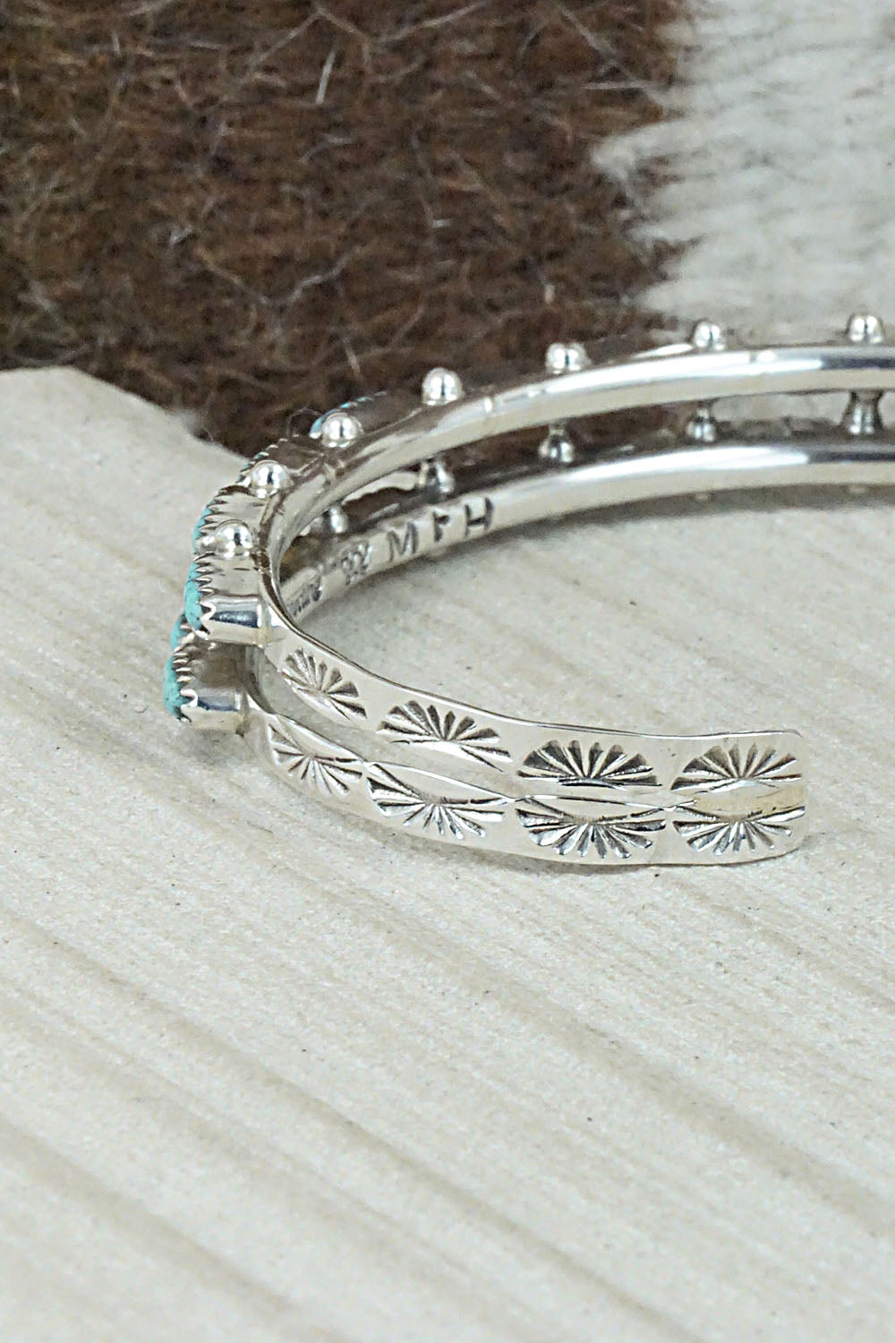 Turquoise & Sterling Silver Bracelet - Murray Hannaweeka