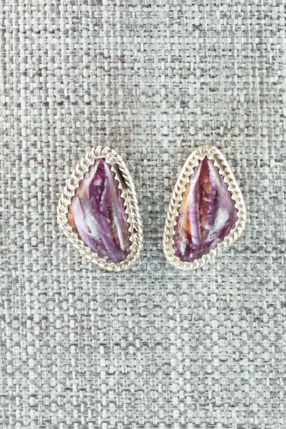 Spiny Oyster & Sterling Silver Earrings - Judy Largo