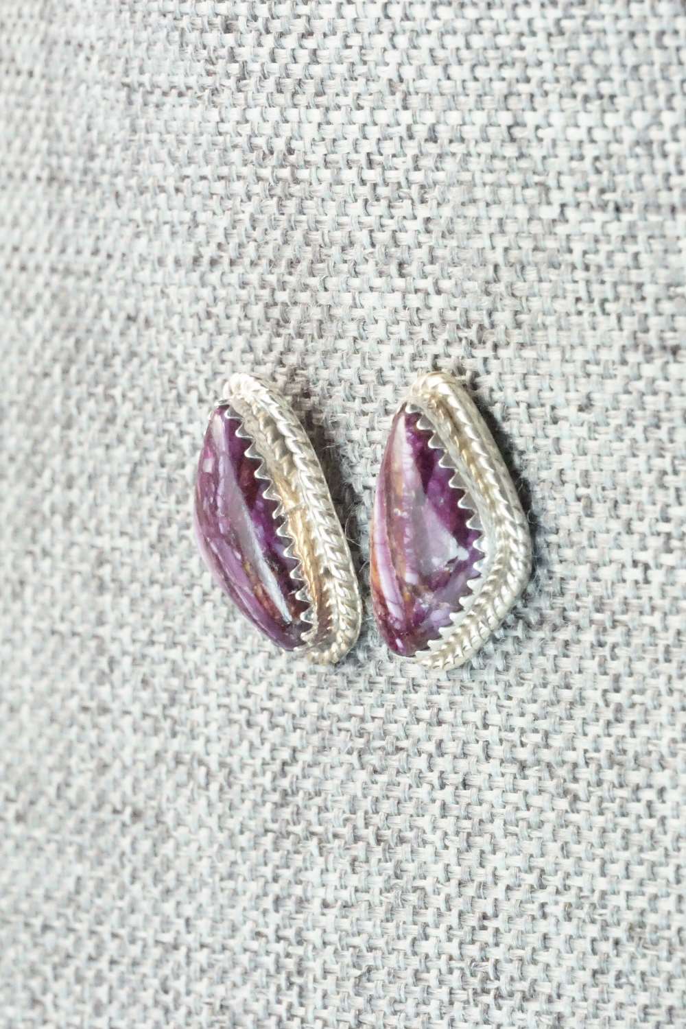 Spiny Oyster & Sterling Silver Earrings - Judy Largo