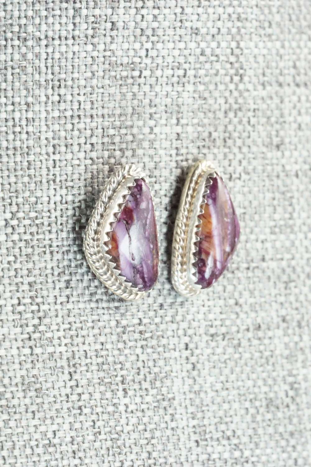 Spiny Oyster & Sterling Silver Earrings - Judy Largo