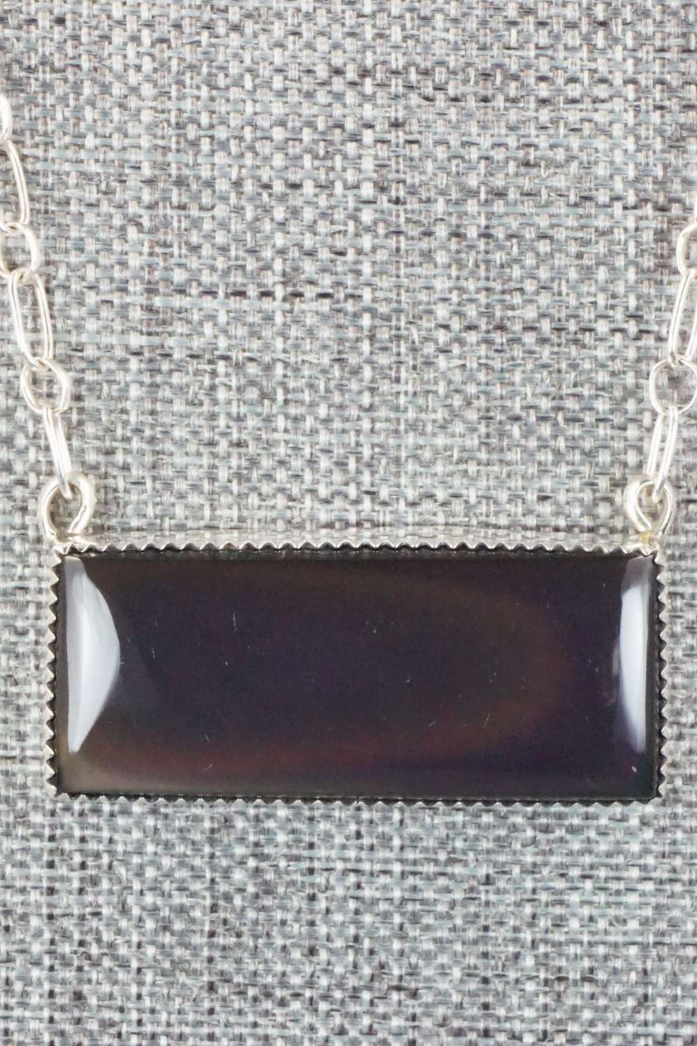 Obsidian & Sterling Silver Necklace - Anna Begay