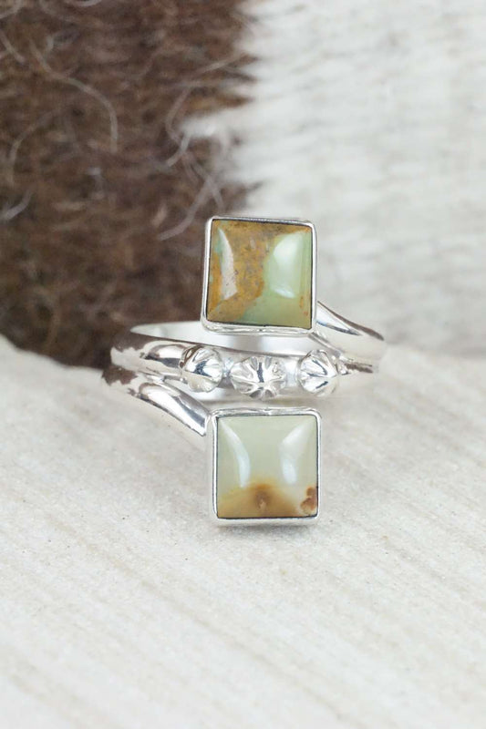 Turquoise & Sterling Silver Ring - Bobby Platero - Size 7.75