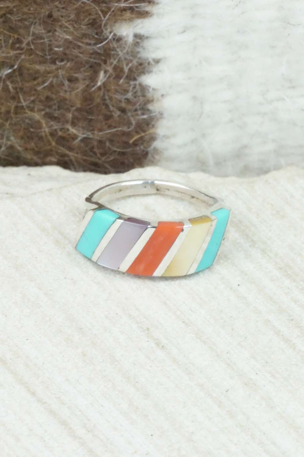 Multi Stone and Sterling Silver Ring - Fabian Sheyka - Size 5.5