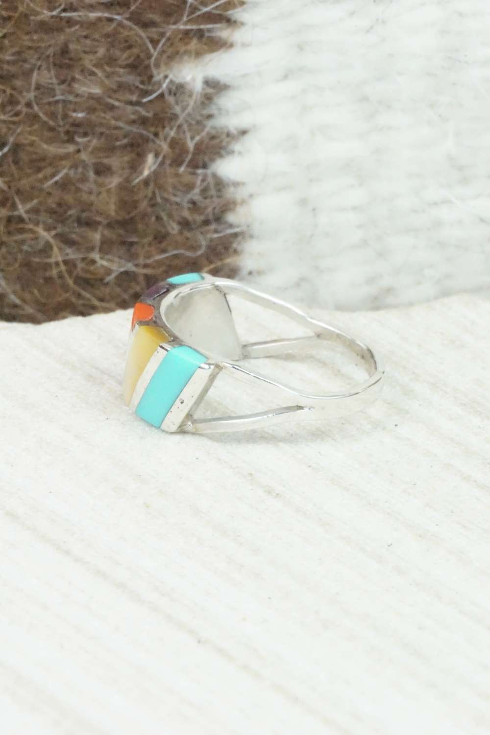 Multi Stone and Sterling Silver Ring - Fabian Sheyka - Size 5.5