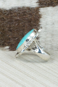 Turquoise and Sterling Silver Ring - Bucky Belin - Size 8.5