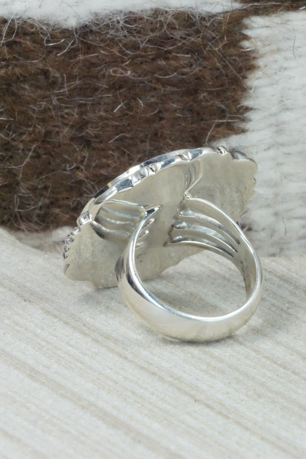 Turquoise and Sterling Silver Ring - Bucky Belin - Size 8.5