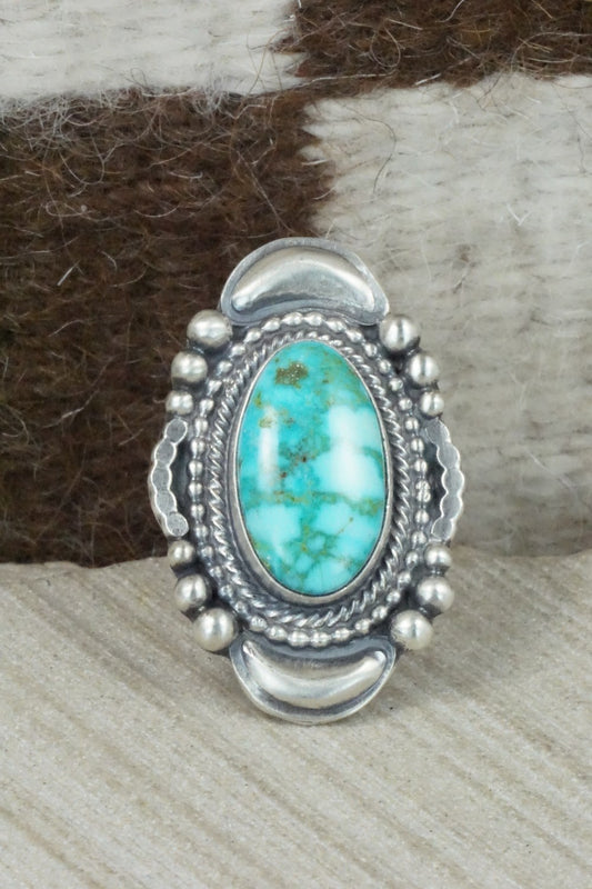 Turquoise & Sterling Silver Ring - Tom Lewis - Size 5.5