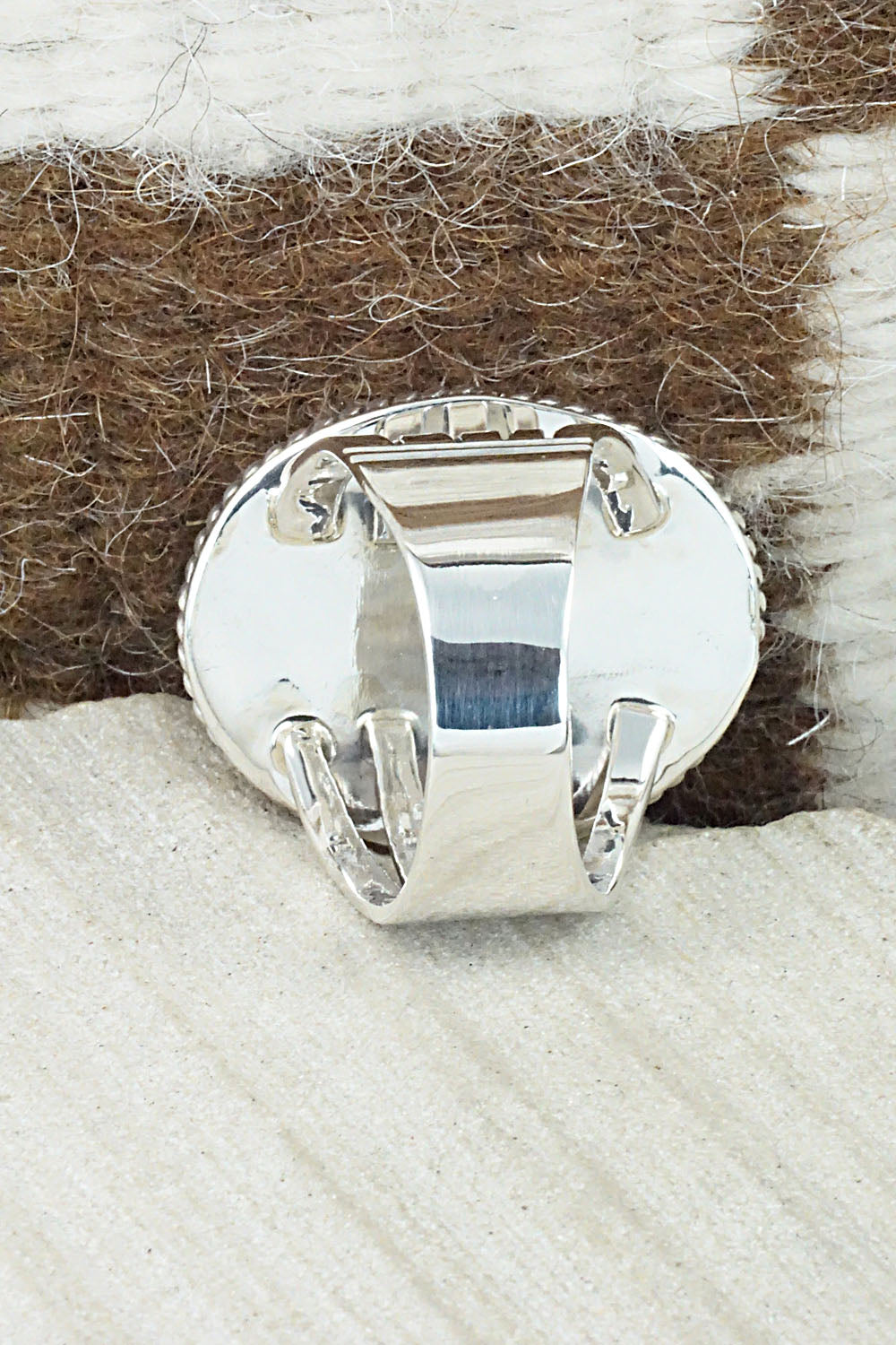 Turquoise & Sterling Silver Ring - Jeannette Saunders - Size 12.5