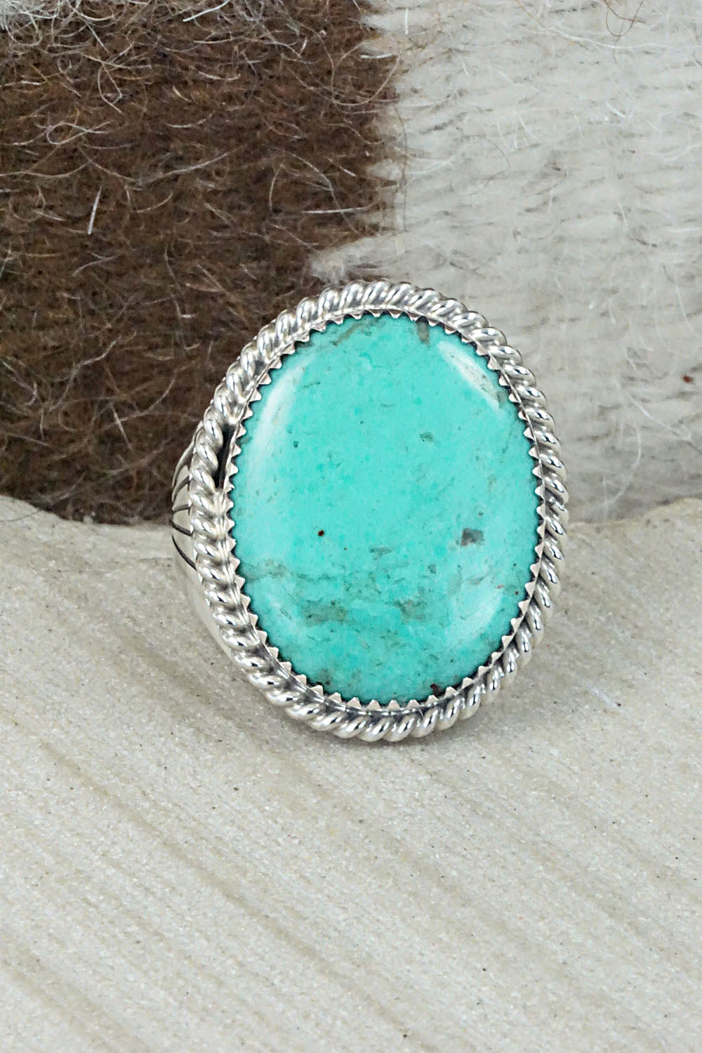 Turquoise & Sterling Silver Ring - Jeannette Saunders - Size 10.25