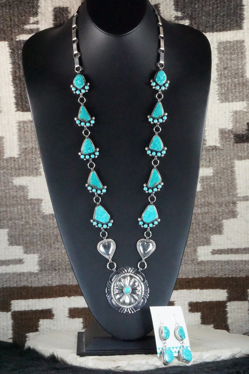 Turquoise & Sterling Silver Necklace and Earrings - Hemerson Brown