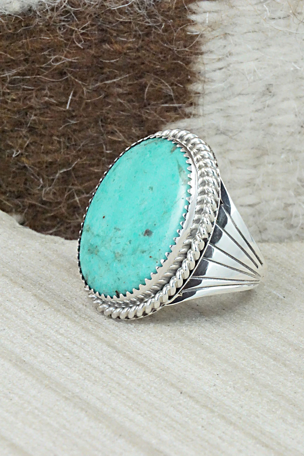 Turquoise & Sterling Silver Ring - Jeannette Saunders - Size 10.25