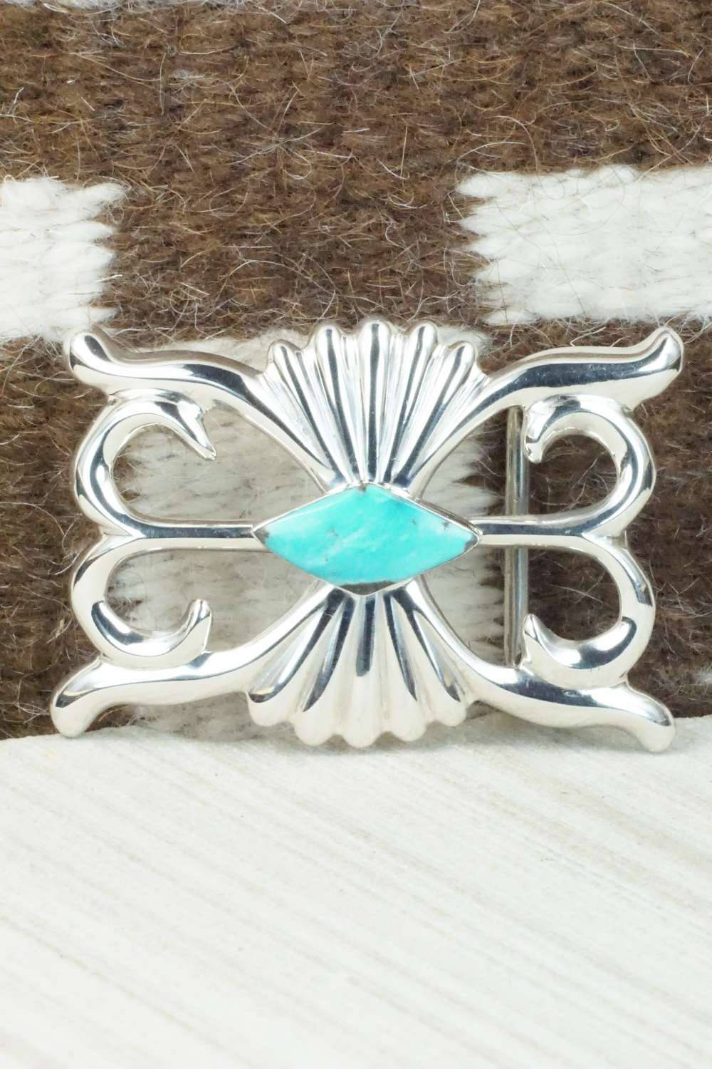 Turquoise & Sterling Silver Belt Buckle - Paul Largo