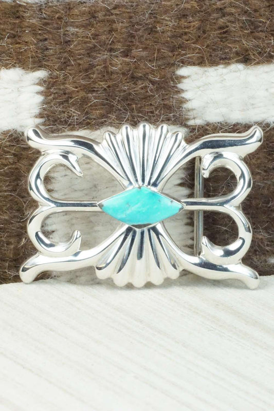 Turquoise & Sterling Silver Belt Buckle - Paul Largo