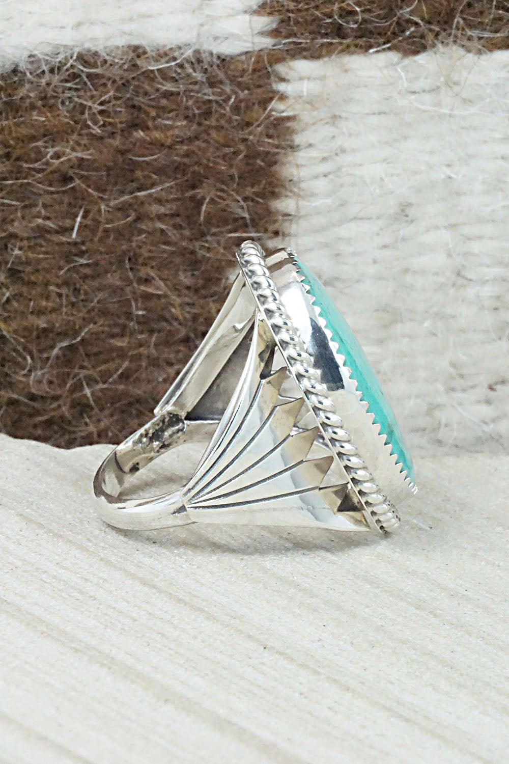 Turquoise & Sterling Silver Ring - Jeannette Saunders - Size 10.25