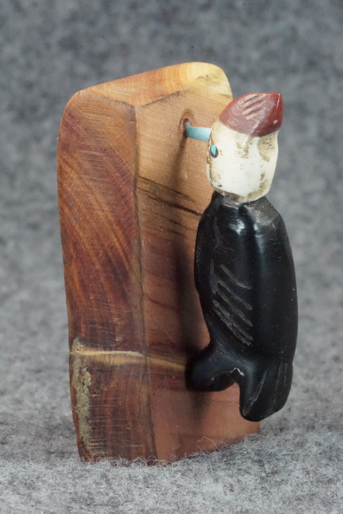 Woodpecker Zuni Fetish Carving - Justin Red Elk