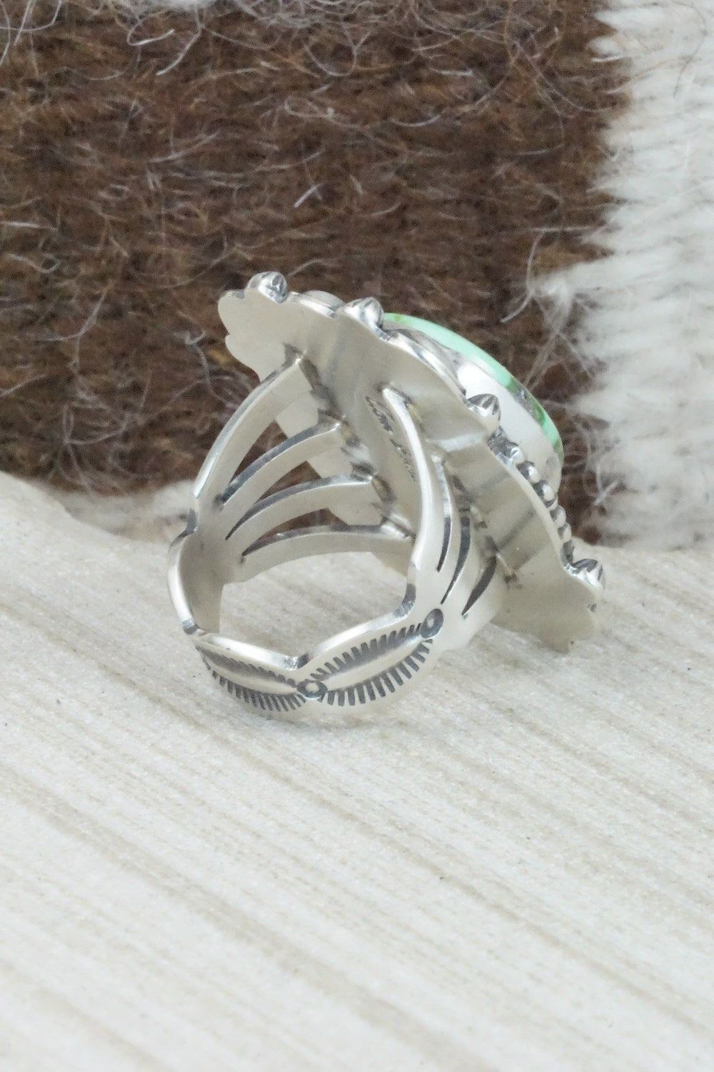 Turquoise & Sterling Silver Ring - Tom Lewis - Size 6.25