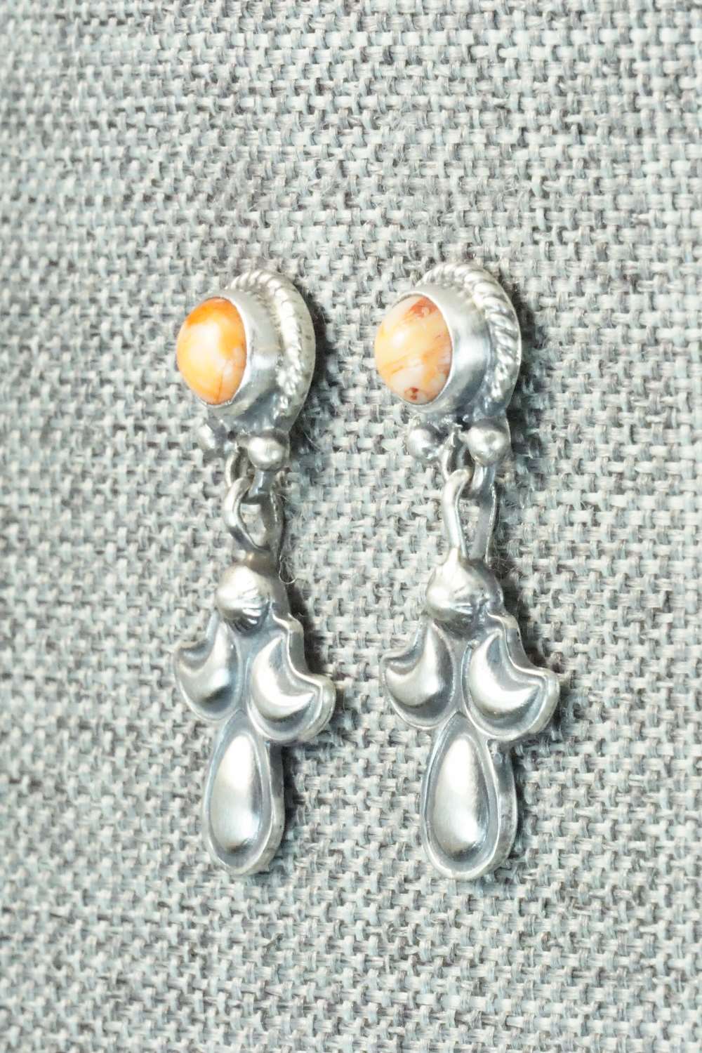 Spiny Oyster & Sterling Silver Earrings - Adelarae Yazzie