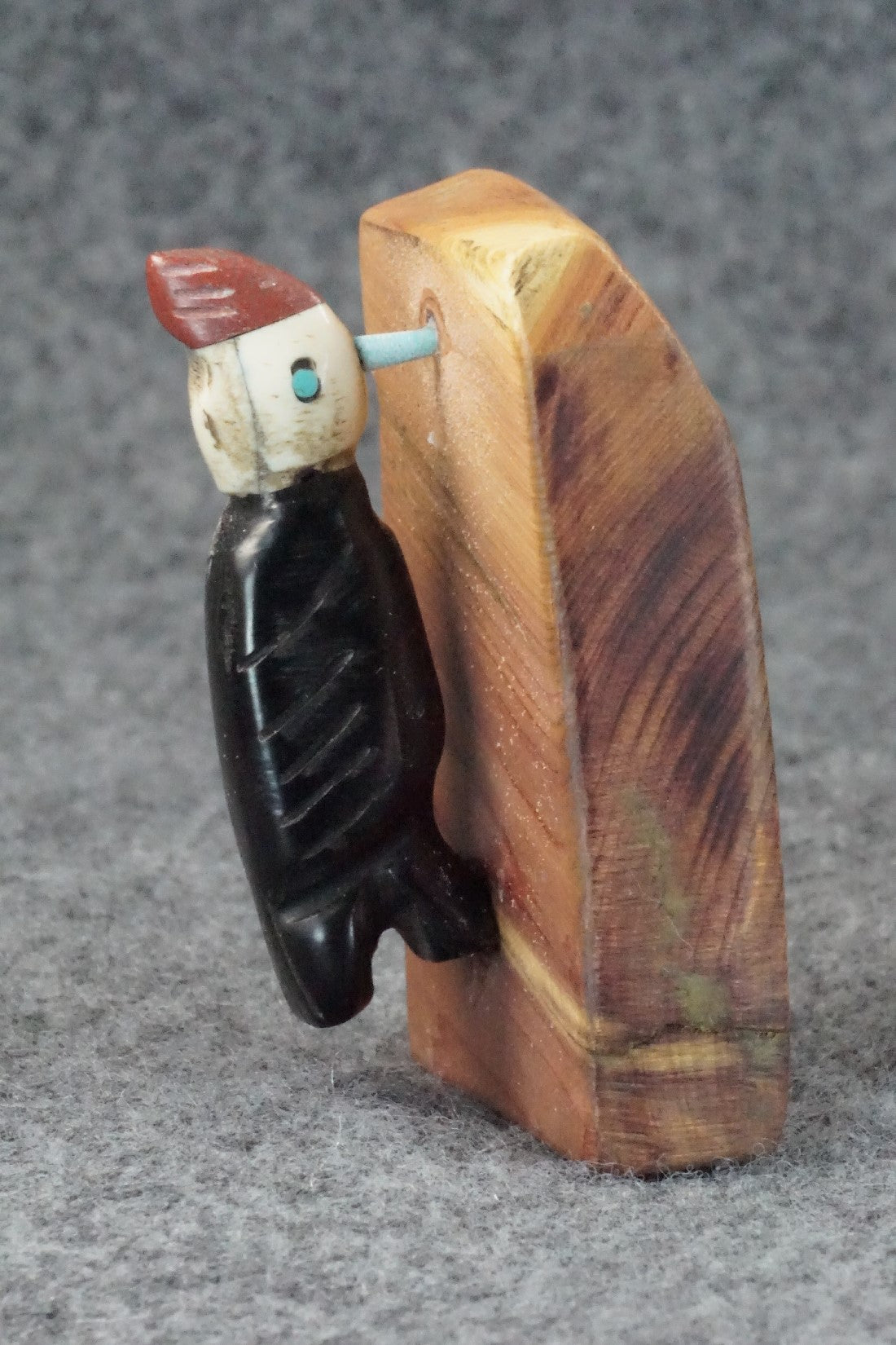 Woodpecker Zuni Fetish Carving - Justin Red Elk
