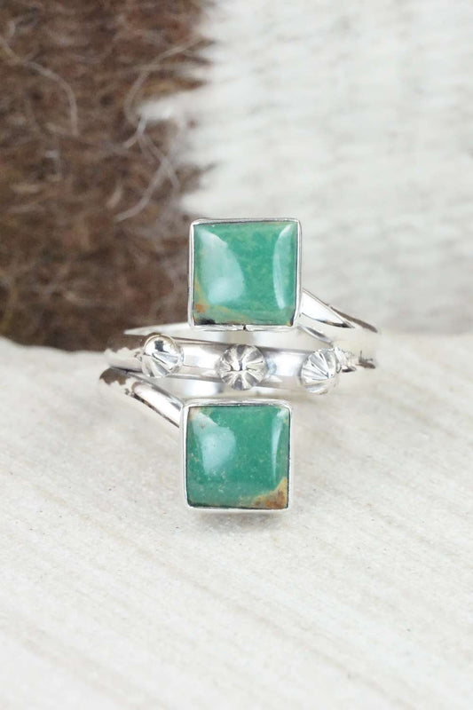 Turquoise & Sterling Silver Ring - Bobby Platero - Size 8.5