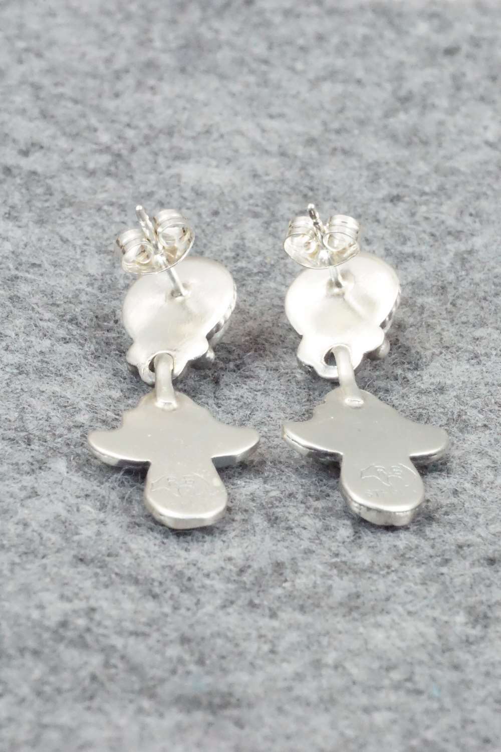 Spiny Oyster & Sterling Silver Earrings - Adelarae Yazzie