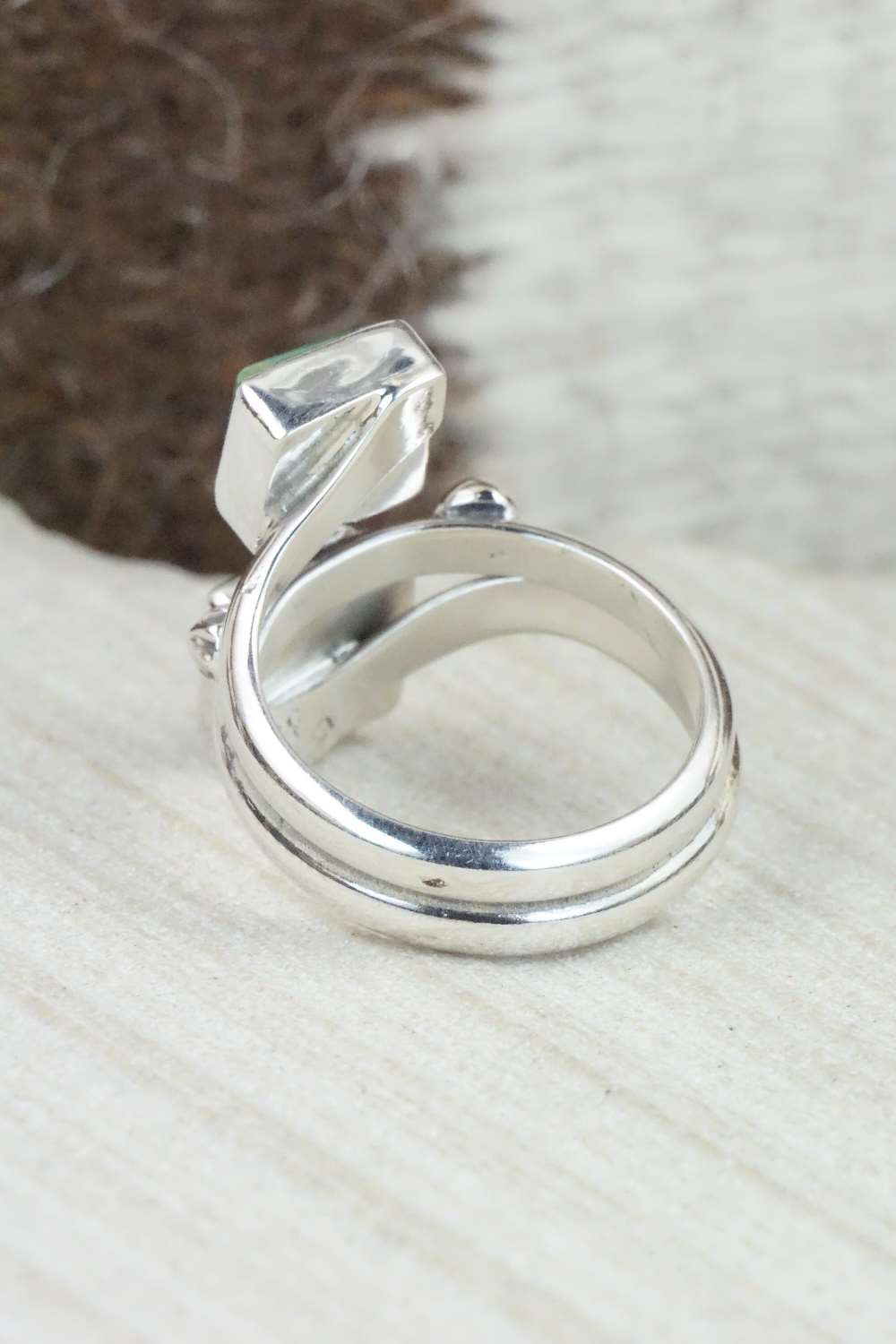 Turquoise & Sterling Silver Ring - Bobby Platero - Size 8.5