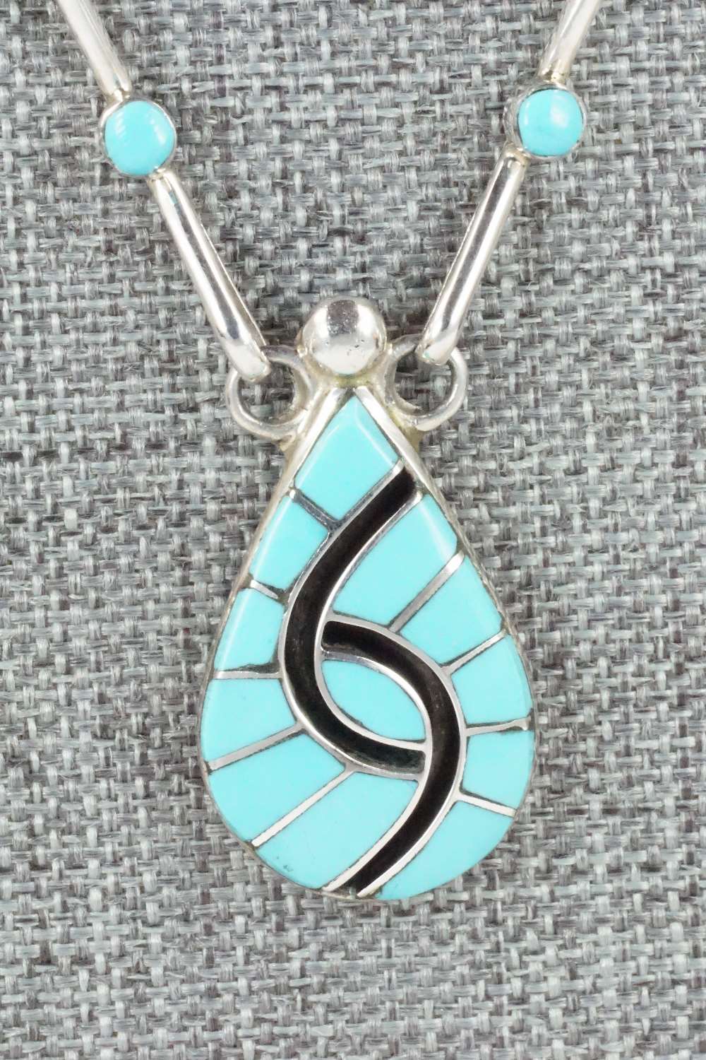 Turquoise & Sterling Silver Necklace and Earrings Set - Amy Wesley