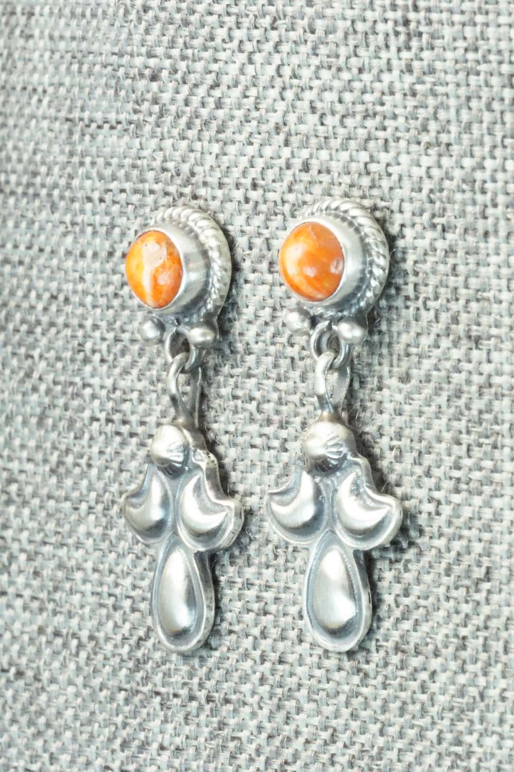 Spiny Oyster & Sterling Silver Earrings - Adelarae Yazzie