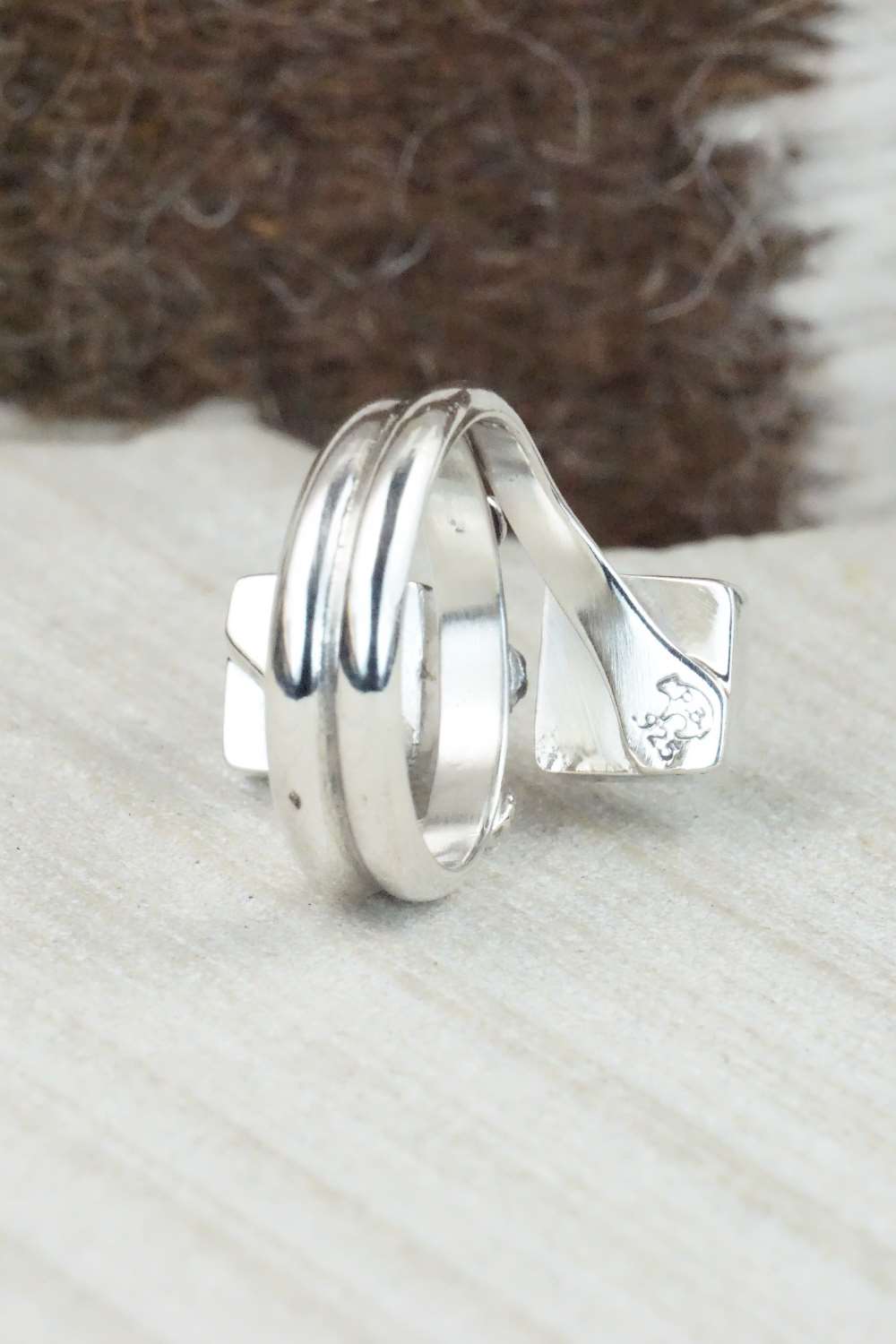 Turquoise & Sterling Silver Ring - Bobby Platero - Size 8.5